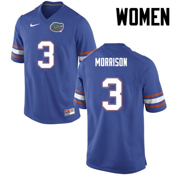 Florida Gators Women #3 Antonio Morrison College Football Blue
